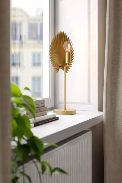 Lampe de table en métal de 55 cm de haut en or mat pour E27