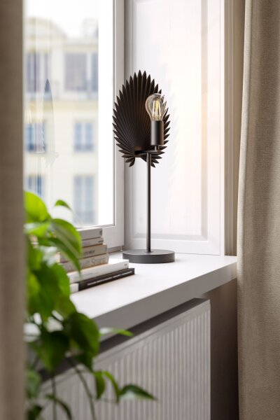 Tischlampe Schwarz Metall 55 cm E27 Kabelschalter