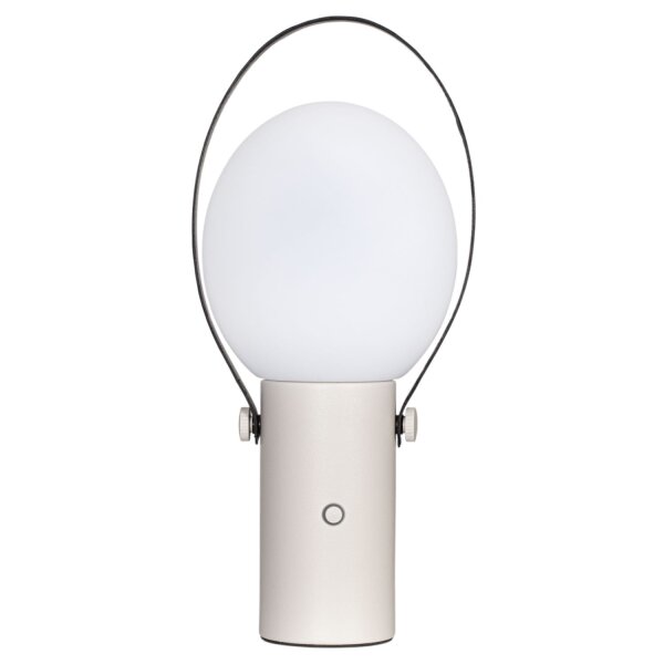 Akku Tischlampe außen LED dimmbar 35,5 cm Beige Weiß kabellos