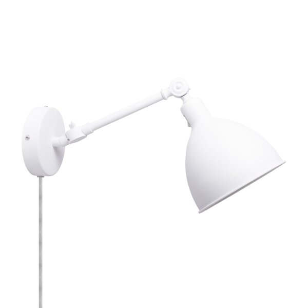 Wandleuchte mit Kabel Schalter verstellbar Weiß Gelenkarm