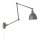 Leselampe Wand mit Stecker Metall Gelenkarm Grau