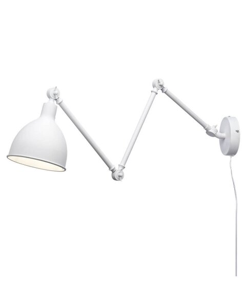 Applique avec fiche et câble Métal Blanc réglable