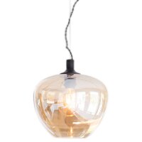 Suspension verre fumé 28 cm de large E27 dans lambre