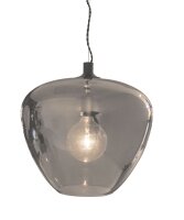 Lampe &agrave; suspendre verre fum&eacute; m&eacute;tal...