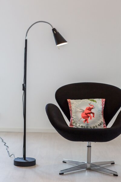 Petit lampadaire 140 cm E14 Noir Rétro Métal