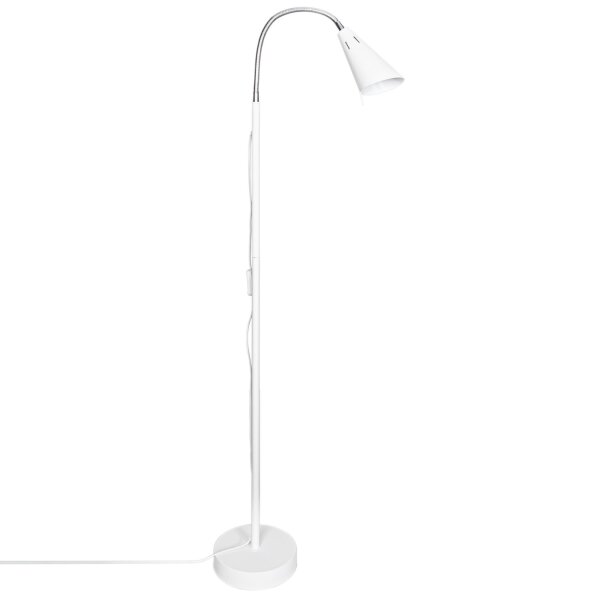 Stehleuchte Weiß Retro Design 140 cm klein aus Metall