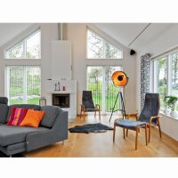 Stehlampe Dreibein in Schwarz Gold E27 160 cm Metall