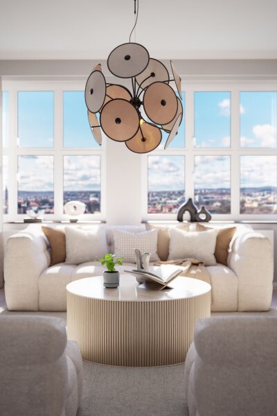 Suspension décorative métal tissu D : 83,5 cm 4x E14