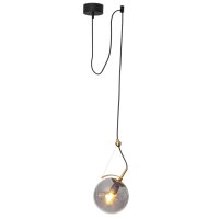 Hängeleuchte Kugelschirm Rauchglas H: max. 150 cm E27