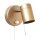 Wandleuchte mit Kabel Stecker GU10 verstellbar in Gold Metall