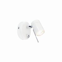 Spot Lampe Wand mit Stecker Kabel klein Weiß Metall...