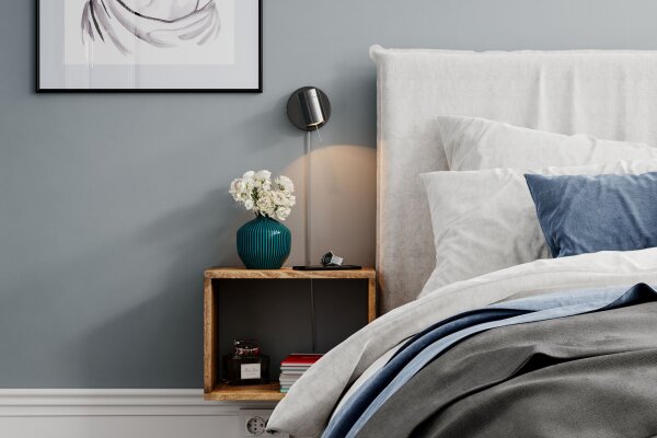 Wandspot mit Stecker Schalter B: 11 cm klein Schwarz GU10