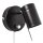 Wandspot mit Stecker Schalter B: 11 cm klein Schwarz GU10
