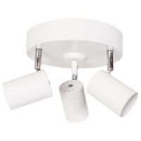 Spot Strahler Metall B: 20 cm klein Wei&szlig; 3-flammig GU10