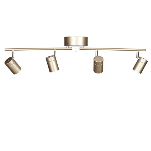 Deckenstrahler GU10 4-flammig länglich 83 cm in Gold
