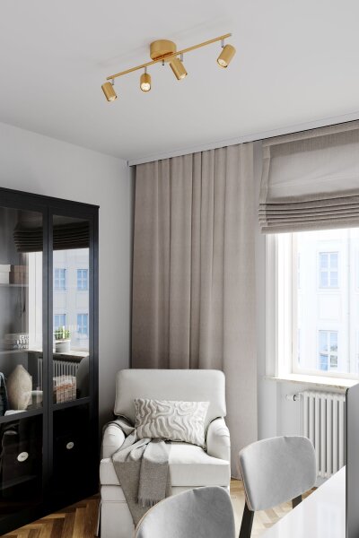Deckenstrahler GU10 4-flammig länglich 83 cm in Gold