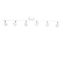 Deckenstrahler 6-flammig GU10 124 cm lang XXL Wei&szlig;