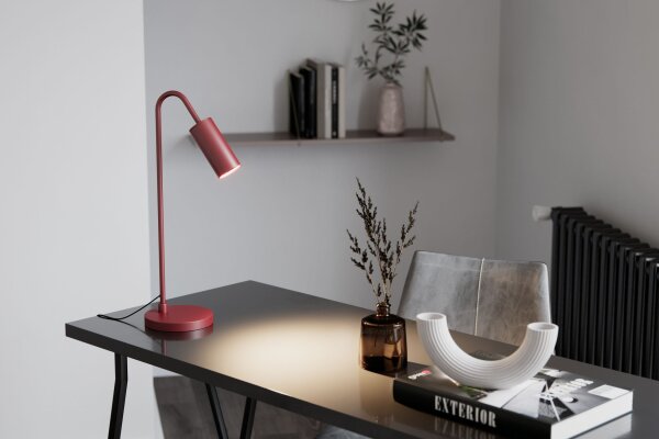 Schreibtischlampe Metall 51 cm hoch Dunkelrot GU10