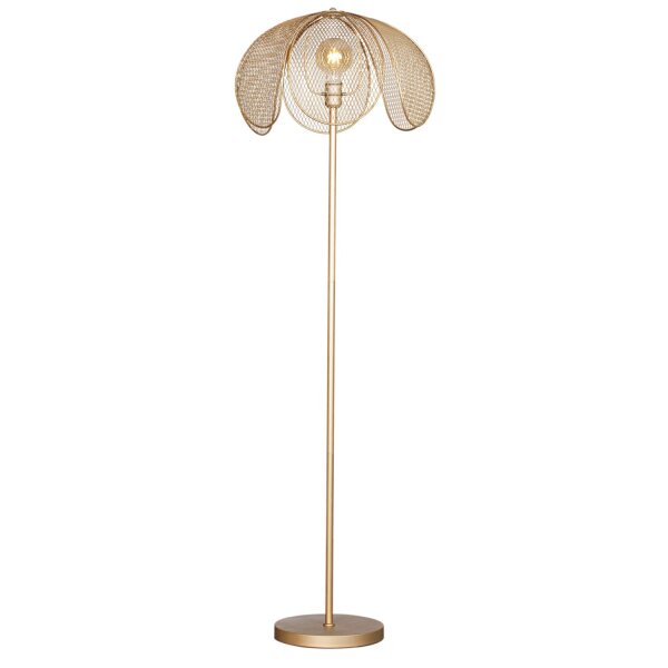 Stehlampe Metall 160 cm in Gold matt E27 Modern Design