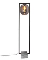 Stehleuchte Rauchglas Metall Stein 150 cm Retro Design E27