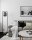 Lampadaire verre fumé métal pierre 150 cm design rétro E27