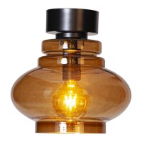 Deckenlampe Vintage Metall Rauchglas B: 30 cm in Silber...