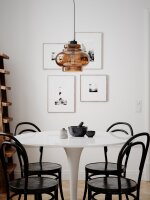 Hängelampe E27 30 cm breit Metall Rauchglas verstellbar