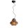 Lampe à suspendre E27 30 cm de large métal verre fumé réglable