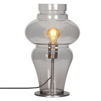Tischleuchte Rauchglas Metall 40,6 cm E27 Kabelschalter