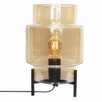 Lampe de table métal verre fumé hauteur 29...