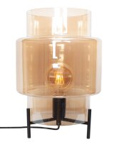 Lampe de table verre fumé métal 37 cm E27...