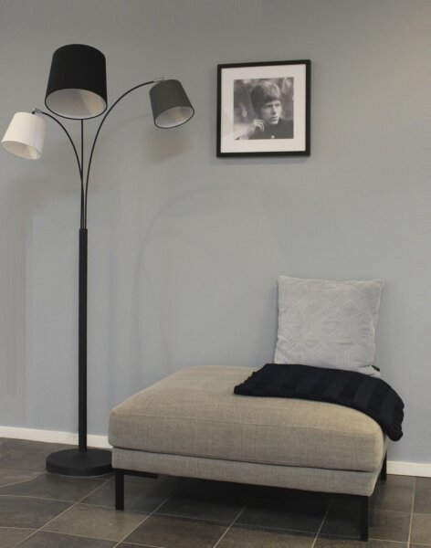 Lampadaire courbé 175 cm de haut Tissu Métal E14 réglable