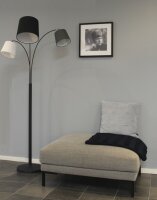 Stehleuchte gebogen 175 cm hoch Stoff Metall E14 verstellbar