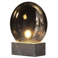 Lampe de table verre fumé marbre H : 35,5 cm Gris...