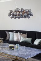Pendelleuchte Metall Rauchglas L: 80 cm H: max. 120 cm 8x G9
