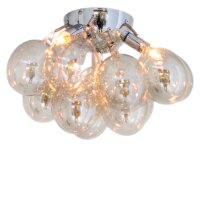 Lampe de plafonnier en métal verre fumé 30...