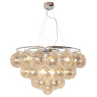 Lampe à suspendre verre fumé métal...