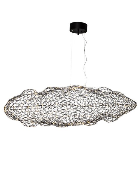 Suspension LED Fil de fer L : 115 cm H : max. 120 cm Noir