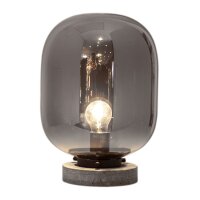 Tischlampe Marmor Metall Rauchglas 34 cm Grau E27