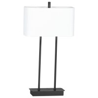 Lampe de table E27 56 cm Noir Blanc Carré Tissu...