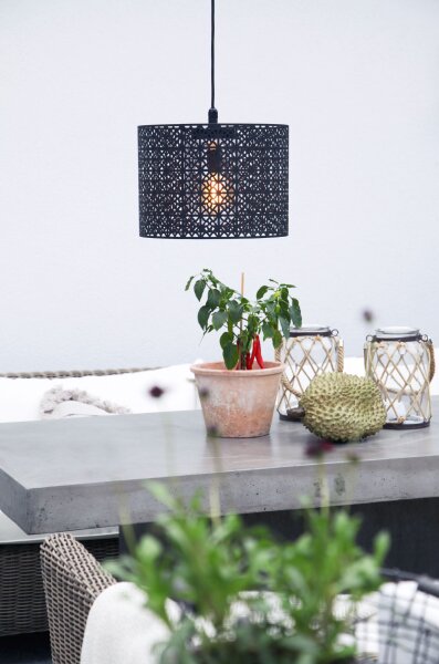 Pendelleuchte außen Metall E27 IP44 rund Ø 36 cm Modern
