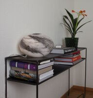 Lampe de table verre hauteur 20 cm noir gris...