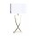 Lampe de table m&eacute;tal tissu 52 cm en laiton blanc pour E27