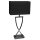 Tischlampe Metall Stoff 52 cm Schwarz-Chrom Schwarz E27