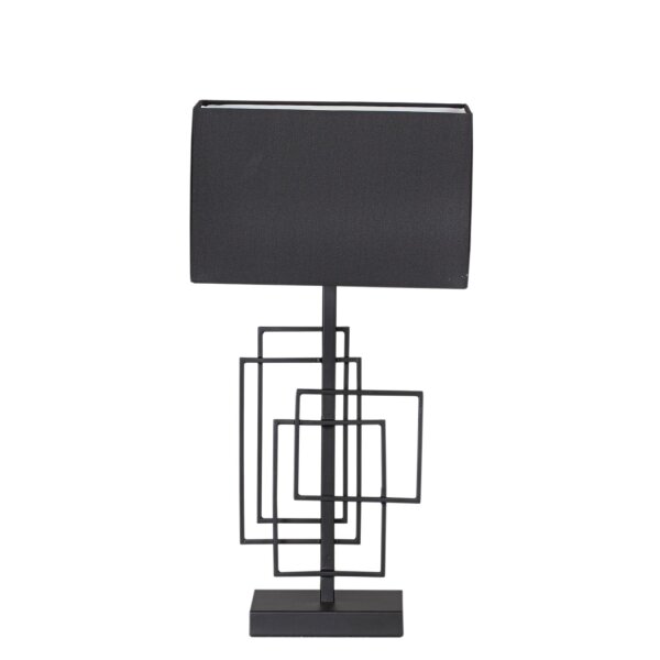 Tischlampe Schwarz Metall Stoff 52 cm E27 Modern