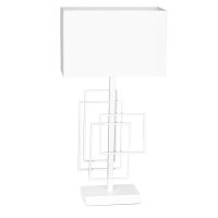 Lampe dappoint Blanc 52 cm Tissu Métal E27...