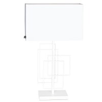 Nachttischlampe Stoff Metall E27 69 cm hoch Weiß...