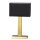 Lampe dappoint m&eacute;tal tissu 47 cm E27 carr&eacute; en laiton noir