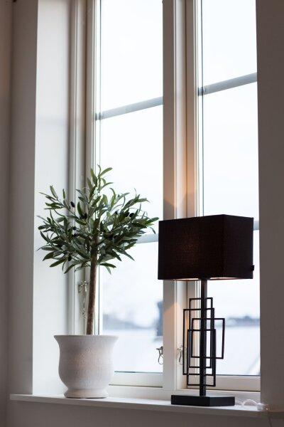 Nachttischlampe Metall Stoff 69 cm Schwarz E27 Modern