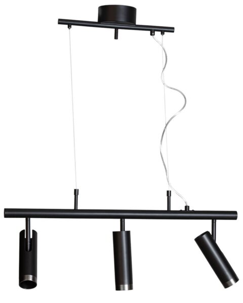 Hängelampe verstellbar L: 80 cm H: max. 140 cm Schwarz 3x GU10